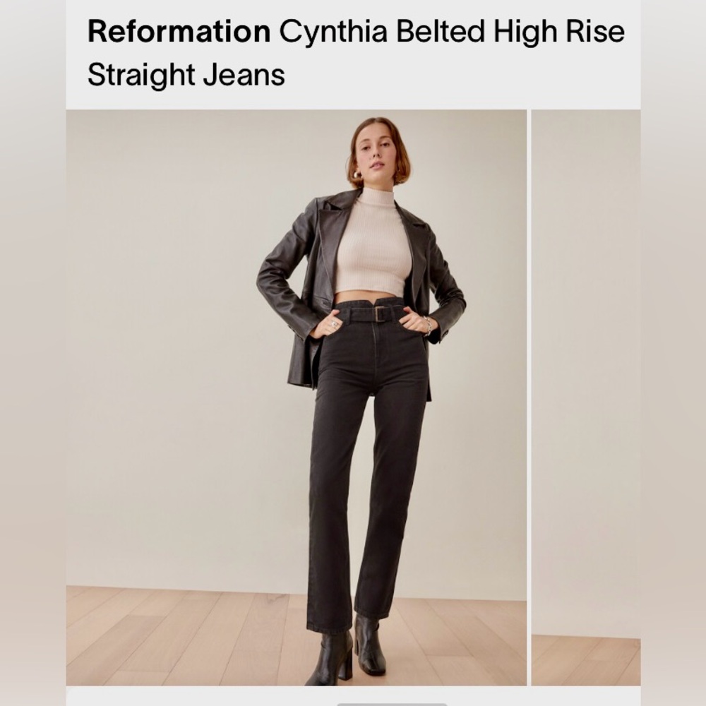 Reformation Cynthia Belted High Rise Jeans